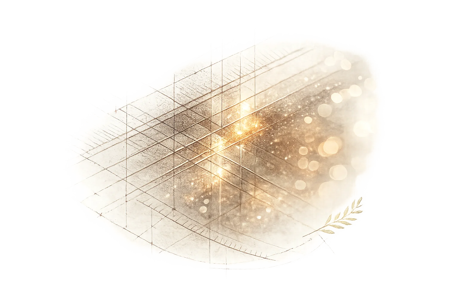 Abstract illustration of light passing through a structured data grid